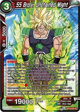 SS Broly, Unchained Might BT13-025 card from Supreme Rivalry