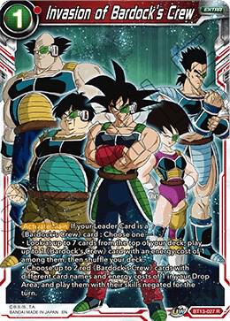 Invasion of Bardock's Crew BT13-027 card from Supreme Rivalry