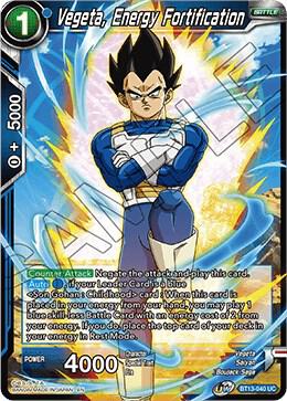 Vegeta, Energy Fortification BT13-040 card from Supreme Rivalry
