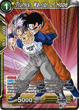 Trunks, Warrior of Hope BT13-103 card from Supreme Rivalry