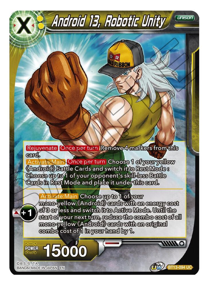 Android 13, Robotic Unity BT13-094 card from Supreme Rivalry