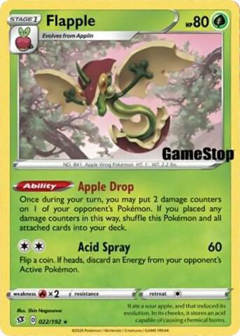 Flapple (Gamestop Exclusive) 022/192 card from Miscellaneous Cards & Products