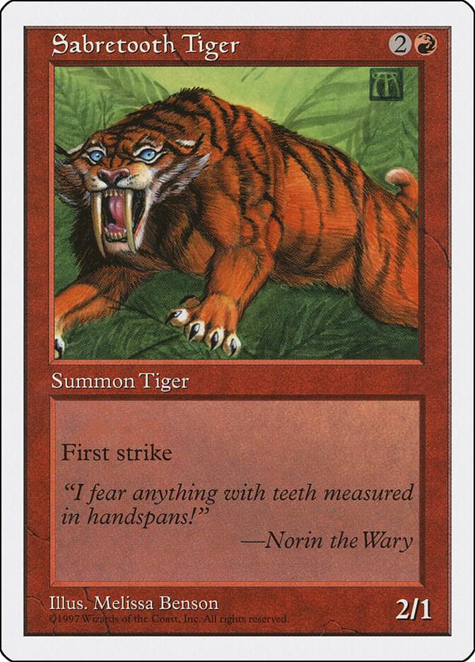 Sabretooth Tiger card from Fifth Edition