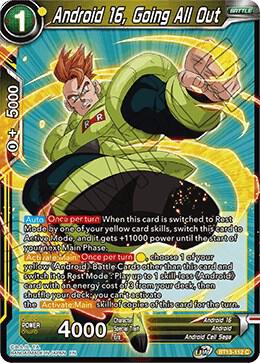 Android 16, Going All Out BT13-112 card from Supreme Rivalry