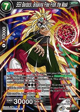 SS3 Bardock, Breaking Free From the Mask BT13-125 card from Supreme Rivalry