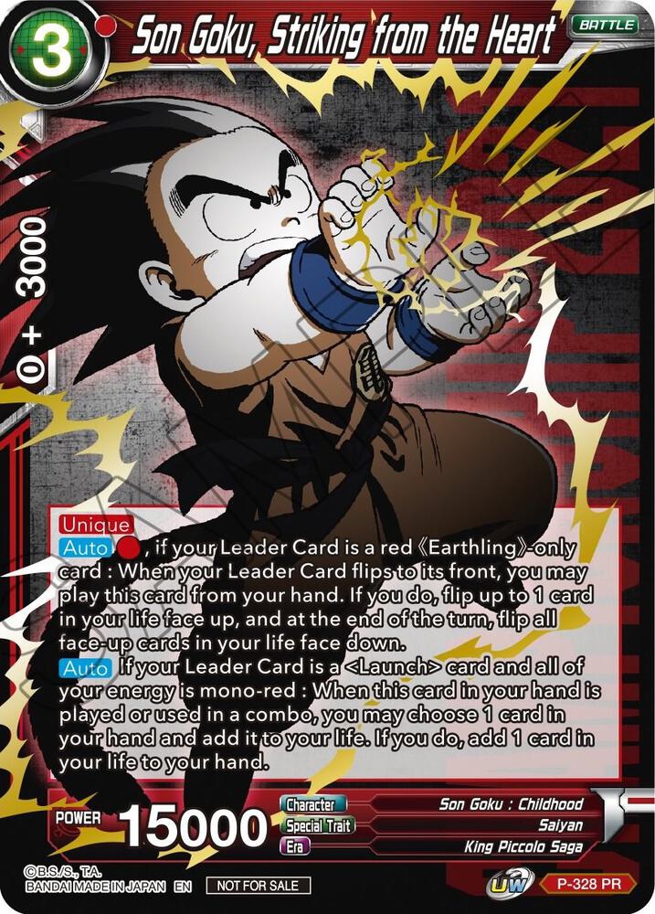 Son Goku, Striking from the Heart (Championship Pack 2021 Vol.1) (Winner Gold Stamped) P-328 card from Promotion Cards
