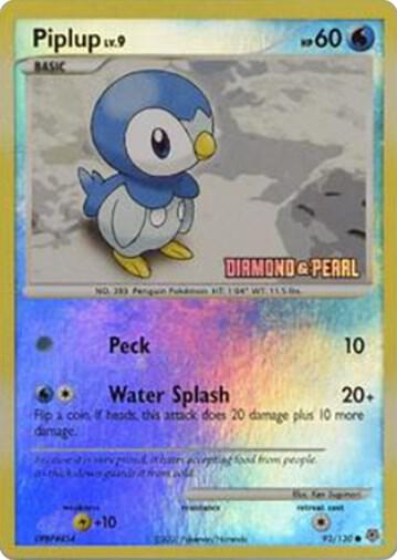 Piplup - 93/130 [Diamond and Pearl] 093/100 card from Burger King Promos