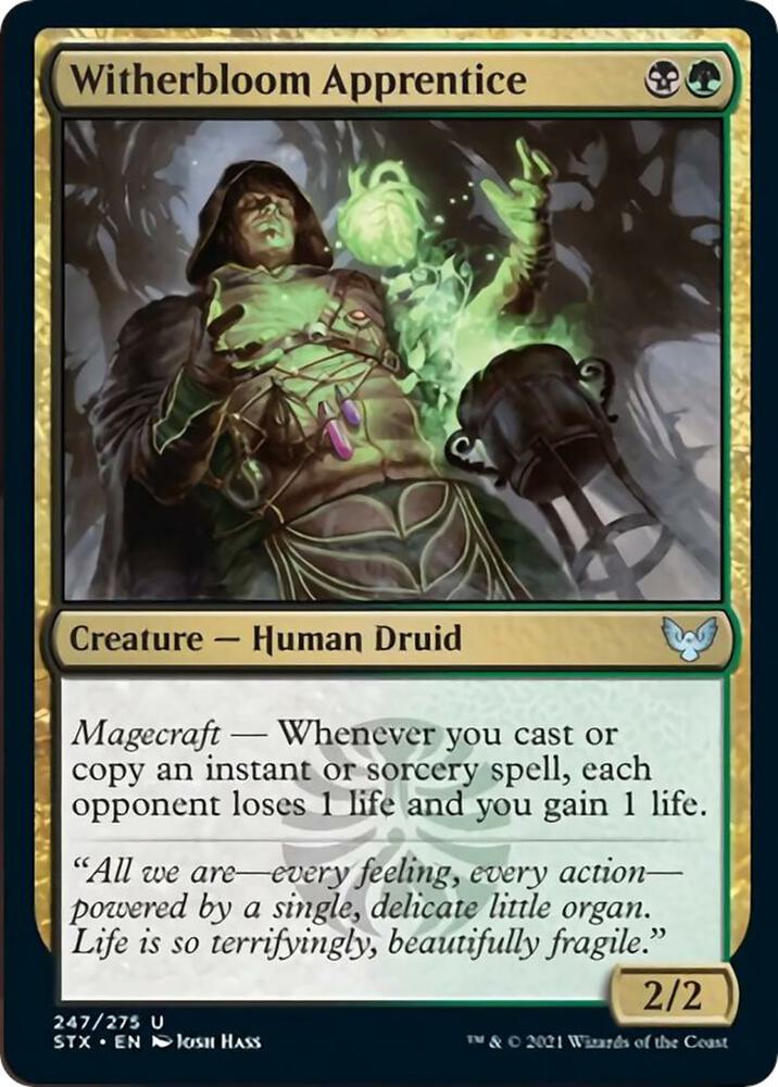 Witherbloom Apprentice 247 card from Strixhaven: School of Mages