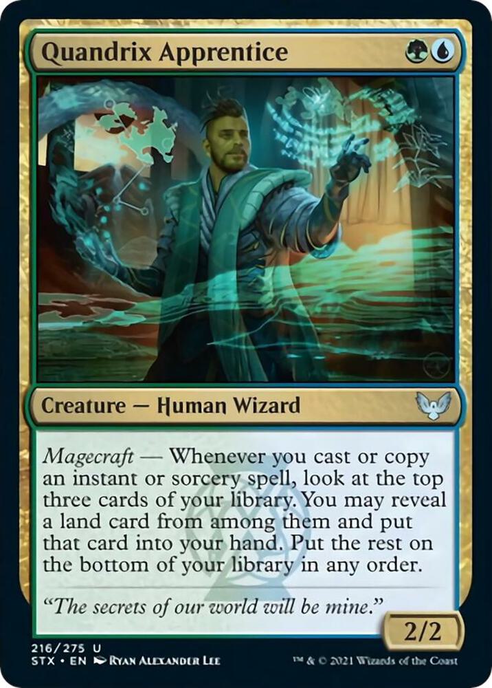 Quandrix Apprentice 216 card from Strixhaven: School of Mages
