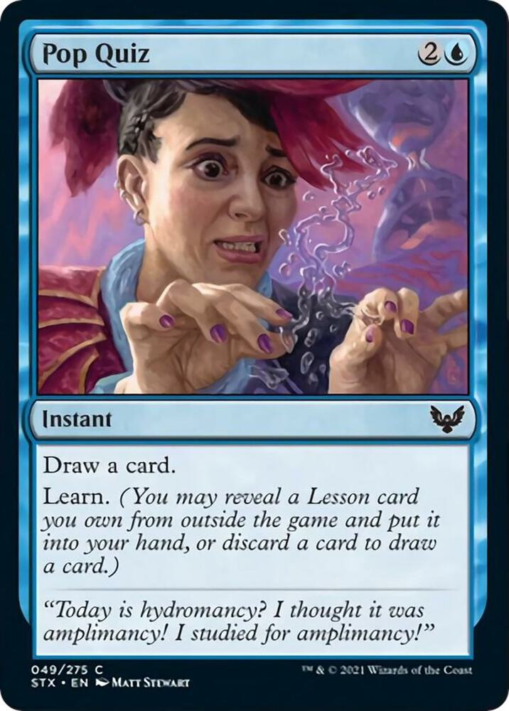 Pop Quiz 49 card from Strixhaven: School of Mages