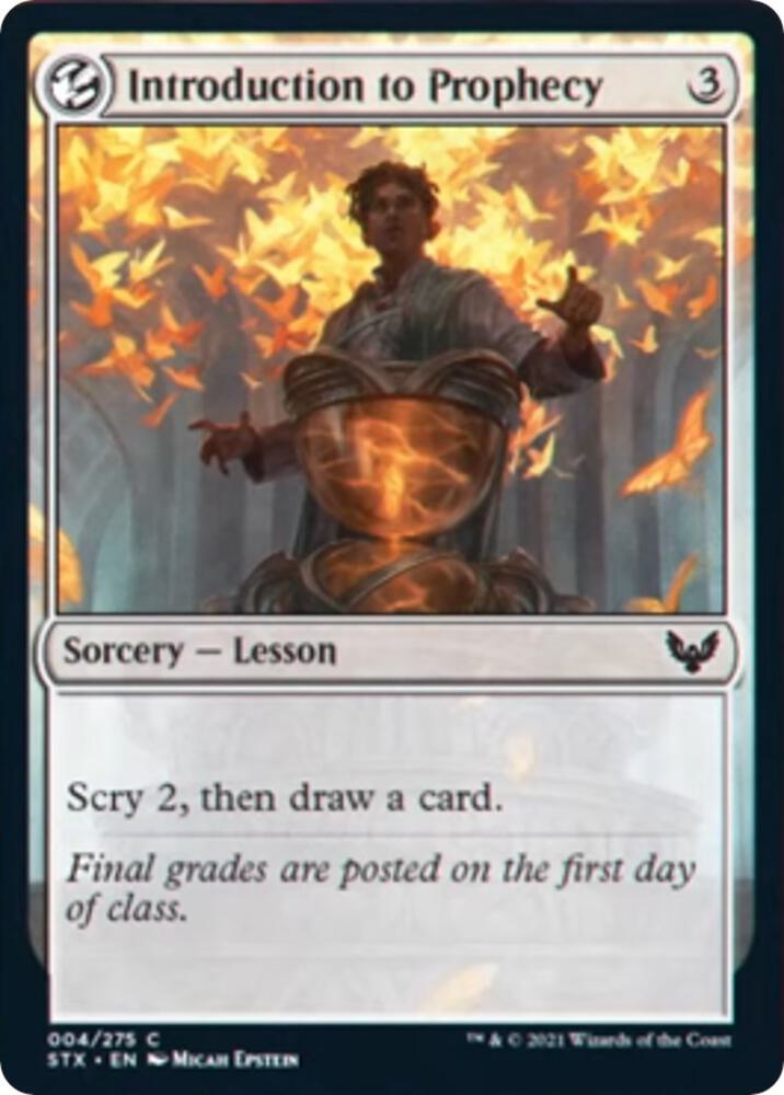 Introduction to Prophecy 4 card from Strixhaven: School of Mages