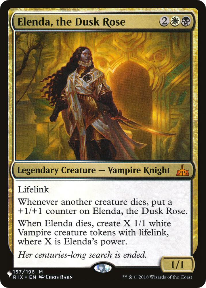 Elenda, the Dusk Rose 157/196 card from The List Reprints