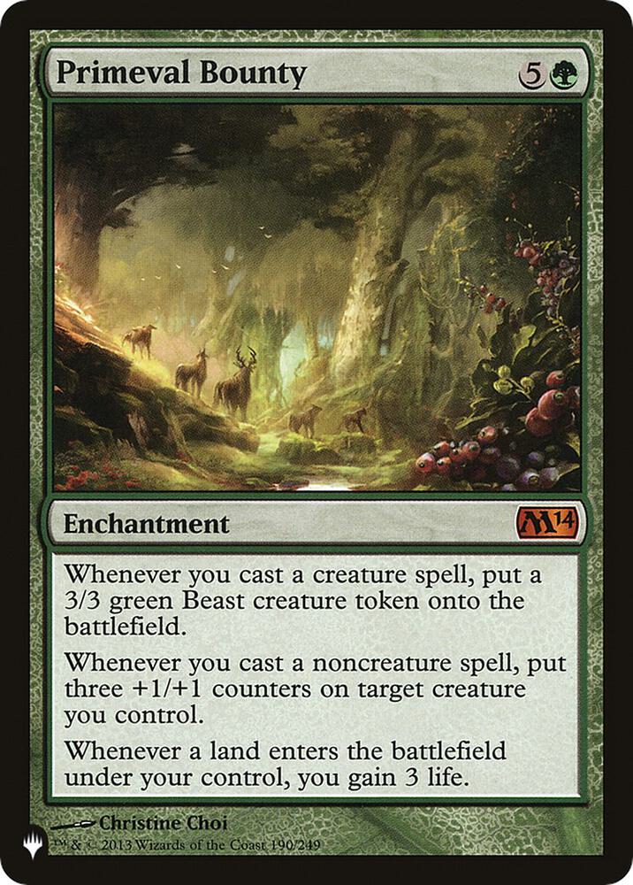 Primeval Bounty 190/249 card from The List Reprints