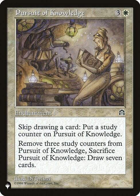 Pursuit of Knowledge card from The List Reprints