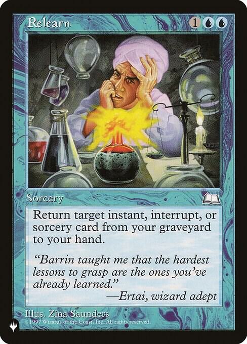 Relearn card from The List Reprints