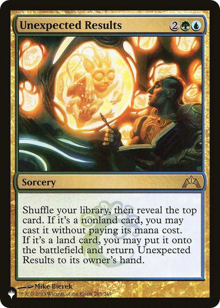 Unexpected Results 203/249 card from The List Reprints