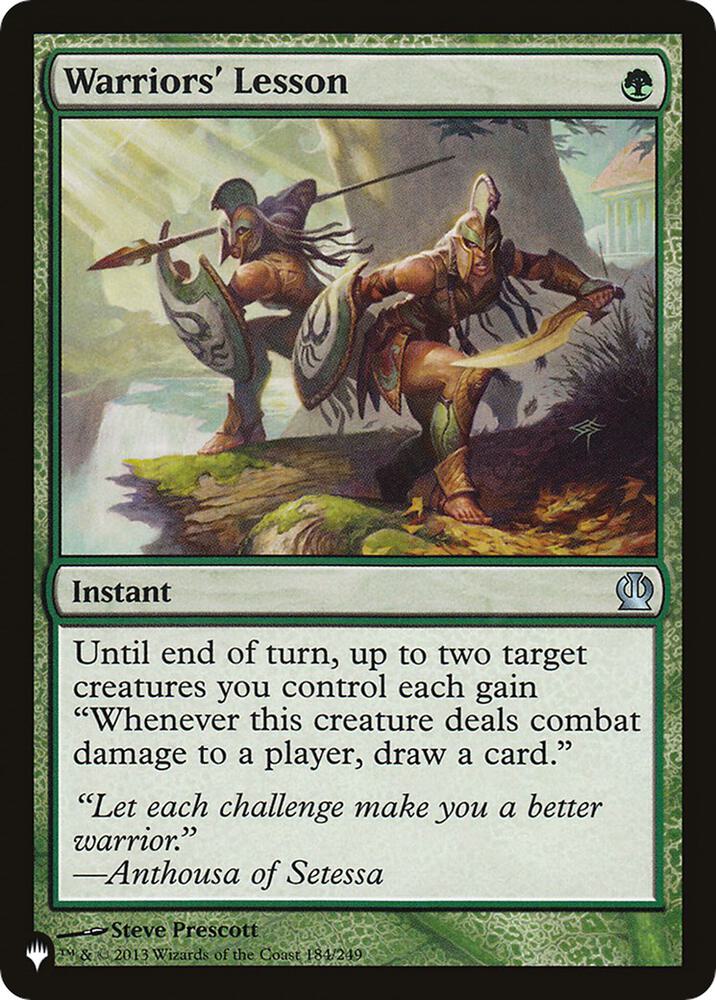 Warriors' Lesson 184/249 card from The List Reprints