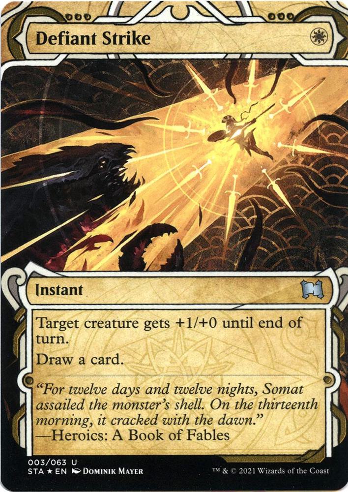 Defiant Strike (Foil Etched) 3 card from Strixhaven: Mystical Archive
