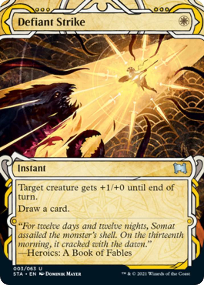 Defiant Strike 3 card from Strixhaven: Mystical Archive