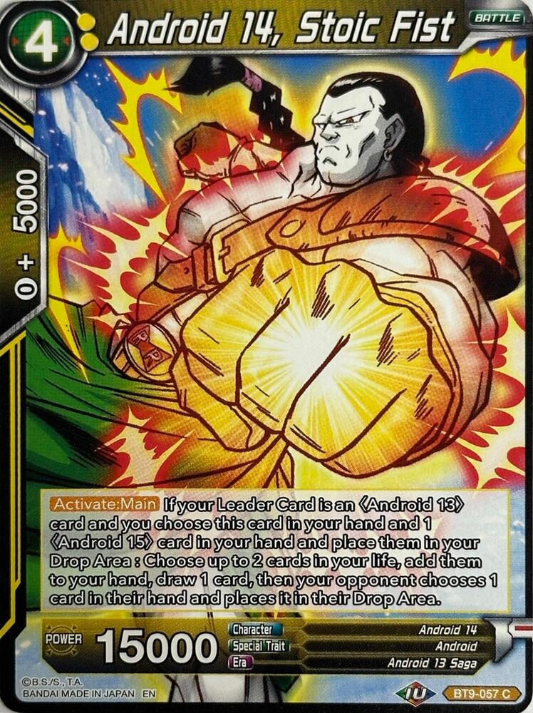 Android 14, Stoic Fist (Reprint) BT9-057 card from Battle Evolution Booster