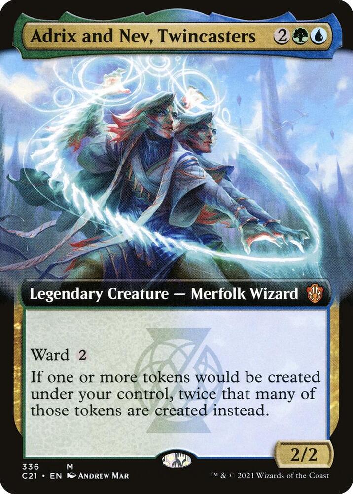 Adrix and Nev, Twincasters (Extended Art) 336 card from Commander 2021