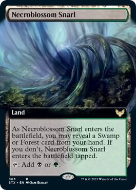 Necroblossom Snarl (Extended Art) 363 card from Strixhaven: School of Mages
