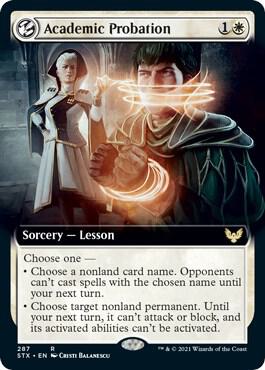 Academic Probation (Extended Art) 287 card from Strixhaven: School of Mages