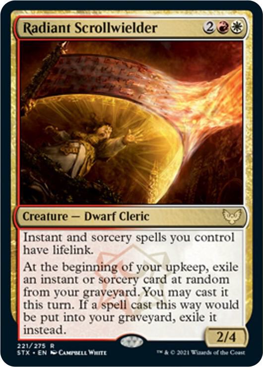 Radiant Scrollwielder 221 card from Strixhaven: School of Mages