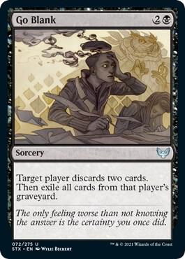 Go Blank 72 card from Strixhaven: School of Mages