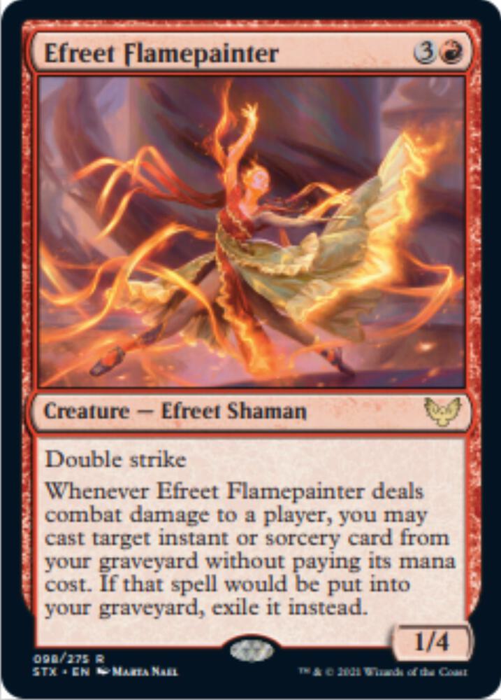 Efreet Flamepainter 98 card from Strixhaven: School of Mages