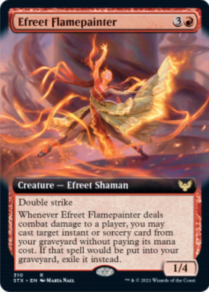 Efreet Flamepainter (Extended Art) 310 card from Strixhaven: School of Mages