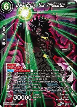 Dark Broly, the Vindicator BT13-136 card from Supreme Rivalry