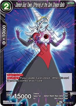 Demon God Towa, Offering of the Dark Dragon Balls BT13-139 card from Supreme Rivalry