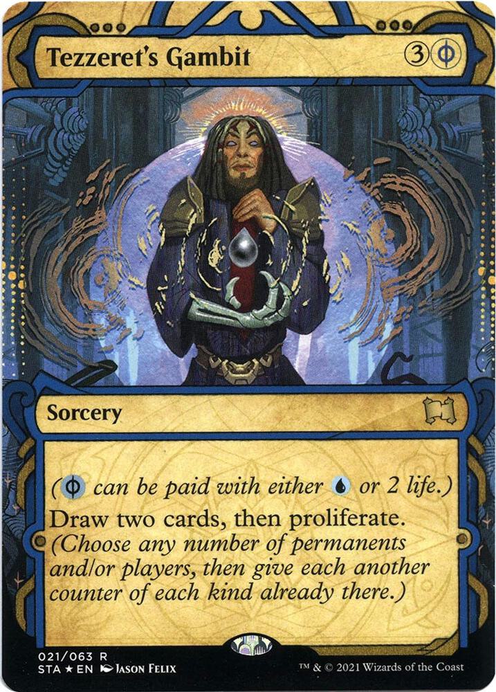 Tezzeret's Gambit (Foil Etched) 21 card from Strixhaven: Mystical Archive