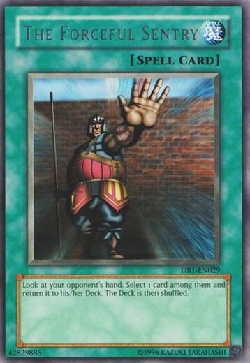 The Forceful Sentry DB1-EN029 card from Dark Beginning 1