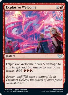 Explosive Welcome 100 card from Strixhaven: School of Mages