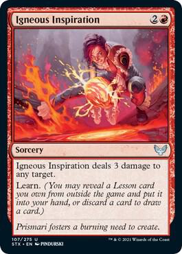 Igneous Inspiration 107 card from Strixhaven: School of Mages