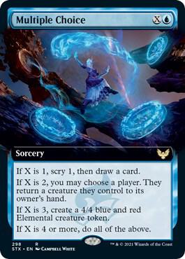Multiple Choice (Extended Art) 298 card from Strixhaven: School of Mages