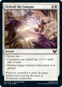 Defend the Campus 12 card from Strixhaven: School of Mages