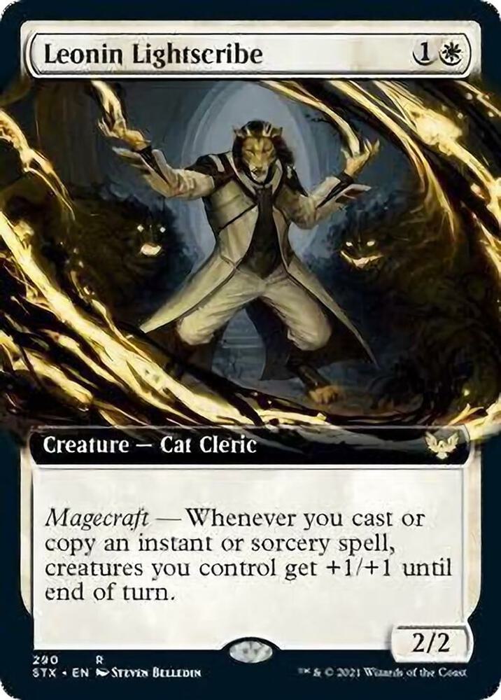 Leonin Lightscribe (Extended Art) 290 card from Strixhaven: School of Mages