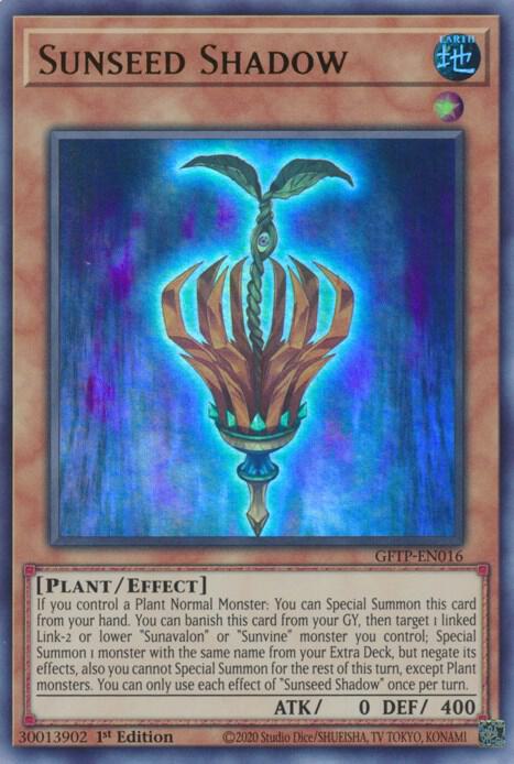 Sunseed Shadow GFTP-EN016 card from Ghosts From the Past