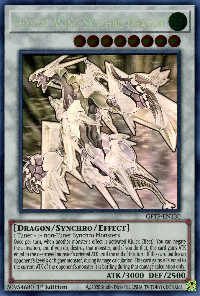 Crystal Wing Synchro Dragon (Ghost Rare) GFTP-EN130 card from Ghosts From the Past