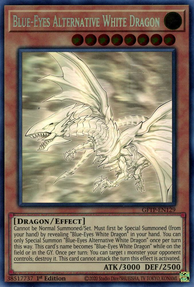 Blue-Eyes Alternative White Dragon (Ghost Rare) GFTP-EN129 card from Ghosts From the Past