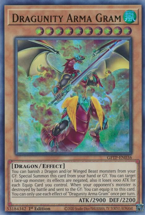 Dragunity Arma Gram GFTP-EN036 card from Ghosts From the Past