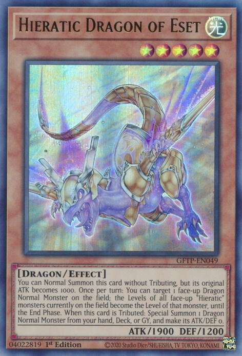 Hieratic Dragon of Eset GFTP-EN049 card from Ghosts From the Past