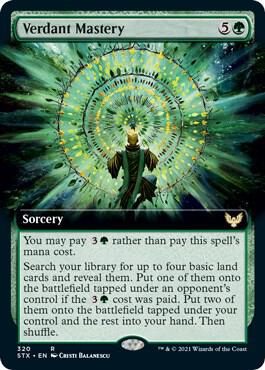 Verdant Mastery (Extended Art) 320 card from Strixhaven: School of Mages