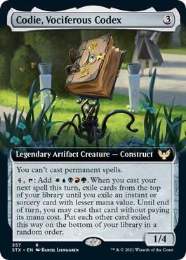 Codie, Vociferous Codex (Extended Art) 357 card from Strixhaven: School of Mages