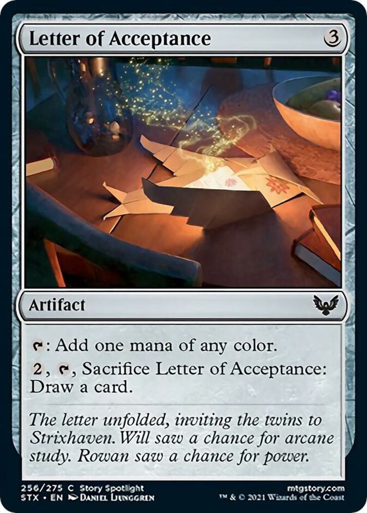 Letter of Acceptance 256 card from Strixhaven: School of Mages