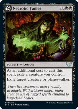 Necrotic Fumes 78 card from Strixhaven: School of Mages