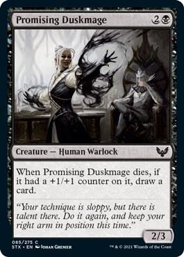 Promising Duskmage 85 card from Strixhaven: School of Mages